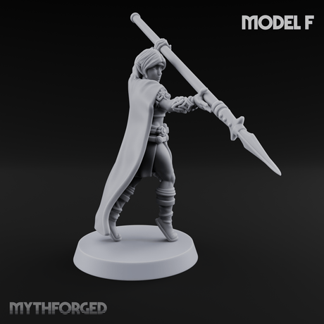 Spear Warden Elf Warriors Miniature for Dungeons and Dragons, Pathfinder or other TTRPGs