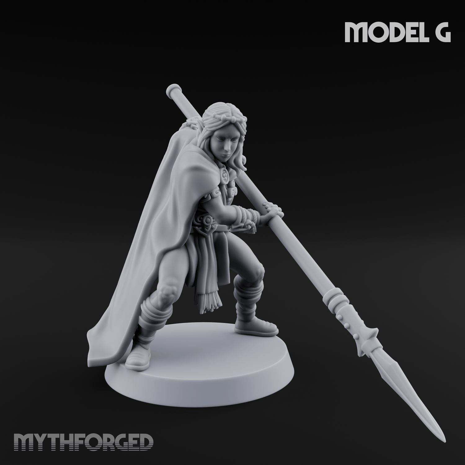 Spear Warden Elf Warriors G Miniature for Dungeons and Dragons, Pathfinder or other TTRPGs