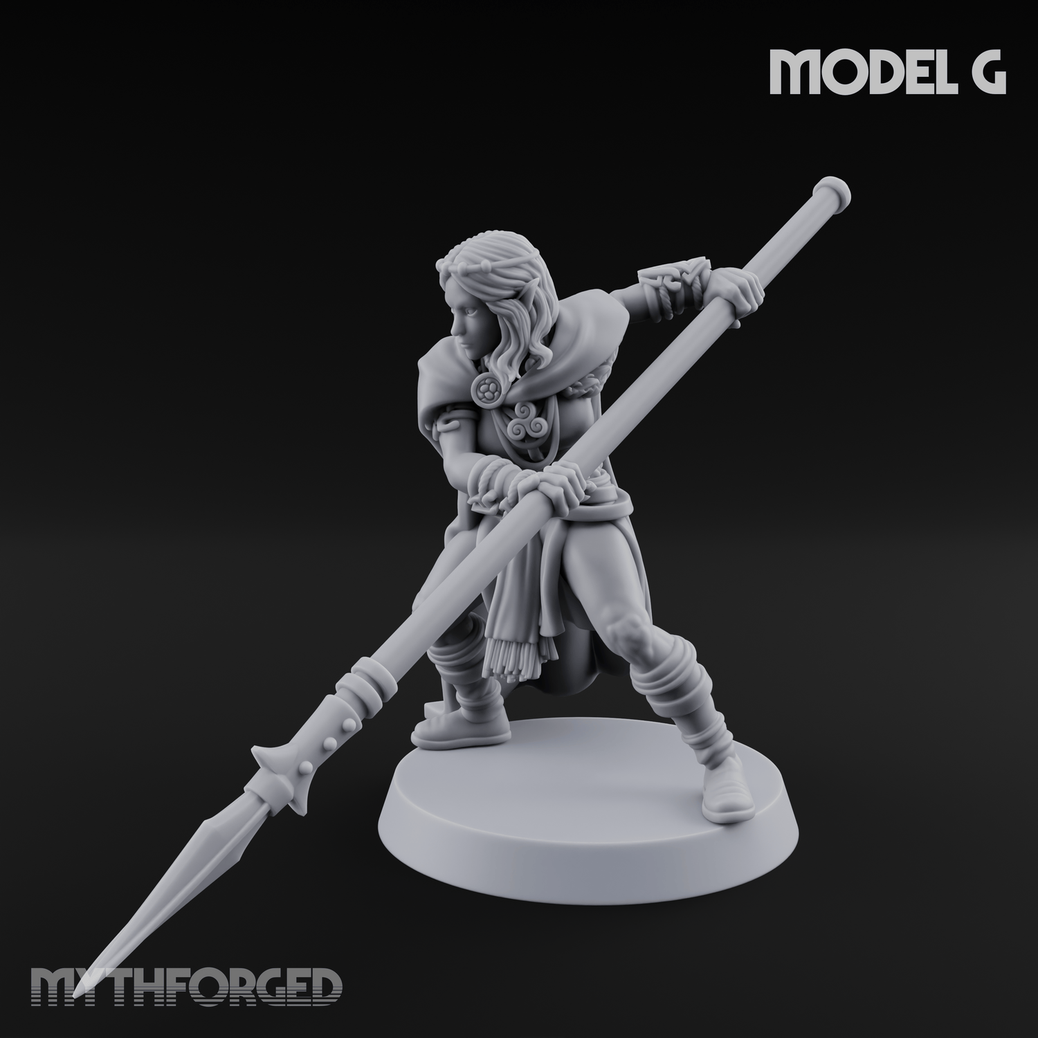 Spear Warden Elf Warriors G Miniature for Dungeons and Dragons, Pathfinder or other TTRPGs