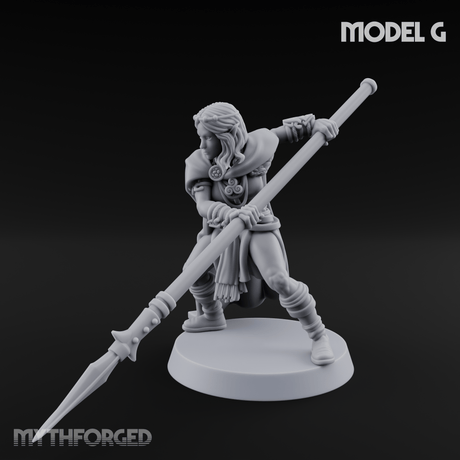 Spear Warden Elf Warriors G Miniature for Dungeons and Dragons, Pathfinder or other TTRPGs