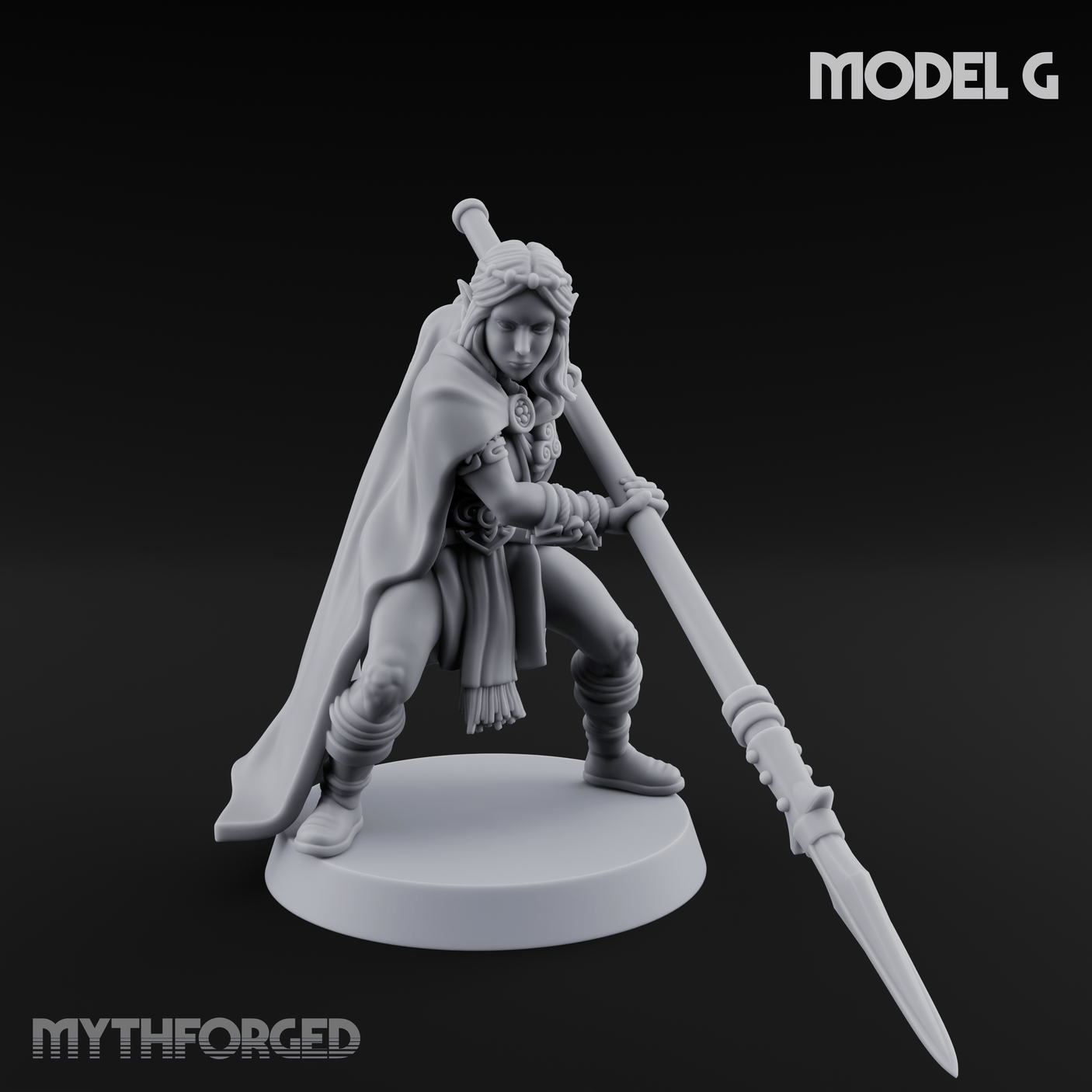 Spear Warden Elf Warriors G Miniature for Dungeons and Dragons, Pathfinder or other TTRPGs