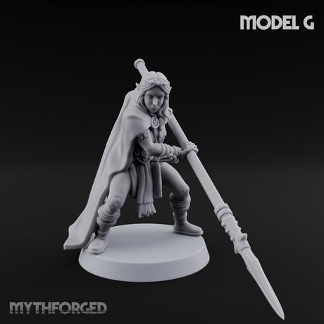 Spear Warden Elf Warriors G Miniature for Dungeons and Dragons, Pathfinder or other TTRPGs
