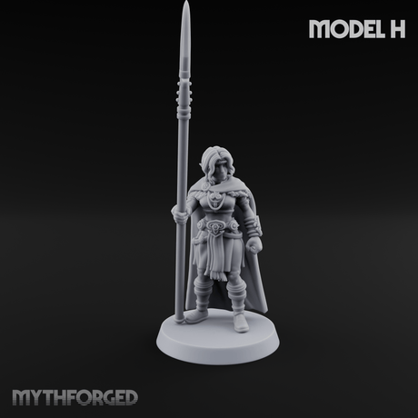 Spear Warden Elf Warriors H Miniature for Dungeons and Dragons, Pathfinder or other TTRPGs