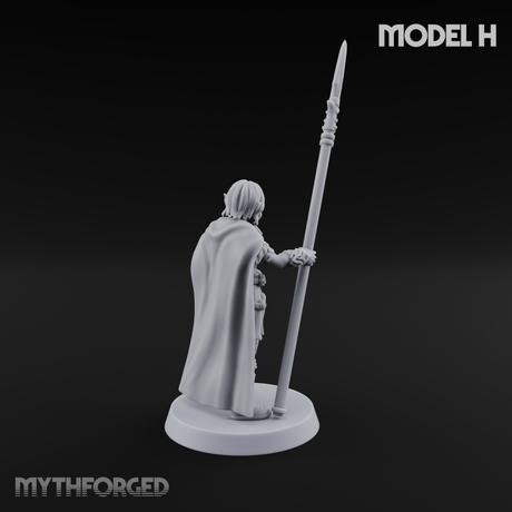 Spear Warden Elf Warriors H Miniature for Dungeons and Dragons, Pathfinder or other TTRPGs