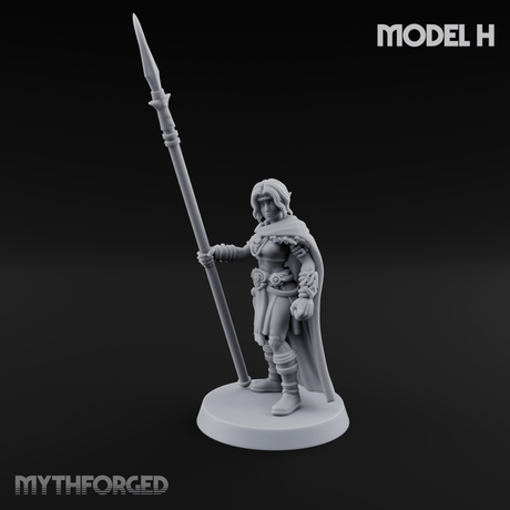 Spear Warden Elf Warriors H Miniature for Dungeons and Dragons, Pathfinder or other TTRPGs