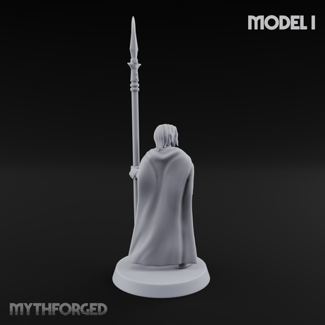 Spear Warden Elf Warriors I Miniature for Dungeons and Dragons, Pathfinder or other TTRPGs