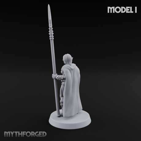 Spear Warden Elf Warriors I Miniature for Dungeons and Dragons, Pathfinder or other TTRPGs
