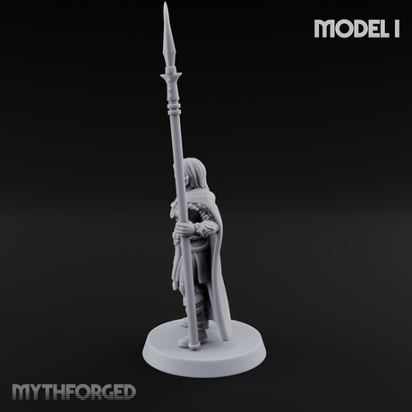 Spear Warden Elf Warriors I Miniature for Dungeons and Dragons, Pathfinder or other TTRPGs