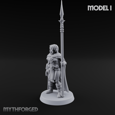 Spear Warden Elf Warriors I Miniature for Dungeons and Dragons, Pathfinder or other TTRPGs
