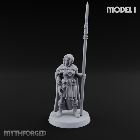 Spear Warden Elf Warriors I Miniature for Dungeons and Dragons, Pathfinder or other TTRPGs