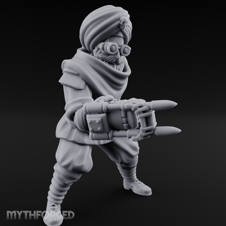 Weird War Desert Sikh Raiders Miniature for Dungeons and Dragons, Pathfinder or other TTRPGs