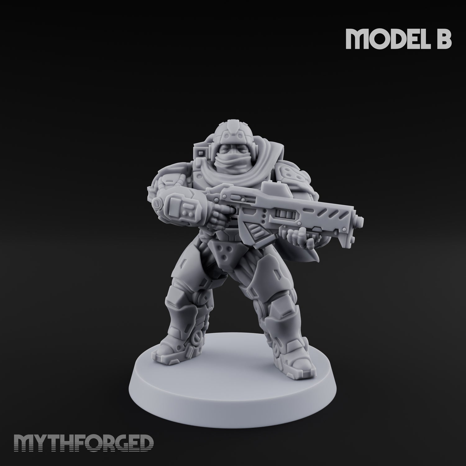 Heavy Armoured Desert Trooper B Miniature for Dungeons and Dragons, Pathfinder or other TTRPGs