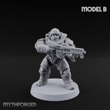 Heavy Armoured Desert Trooper B Miniature for Dungeons and Dragons, Pathfinder or other TTRPGs