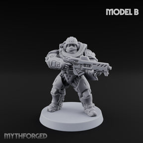 Heavy Armoured Desert Trooper B Miniature for Dungeons and Dragons, Pathfinder or other TTRPGs
