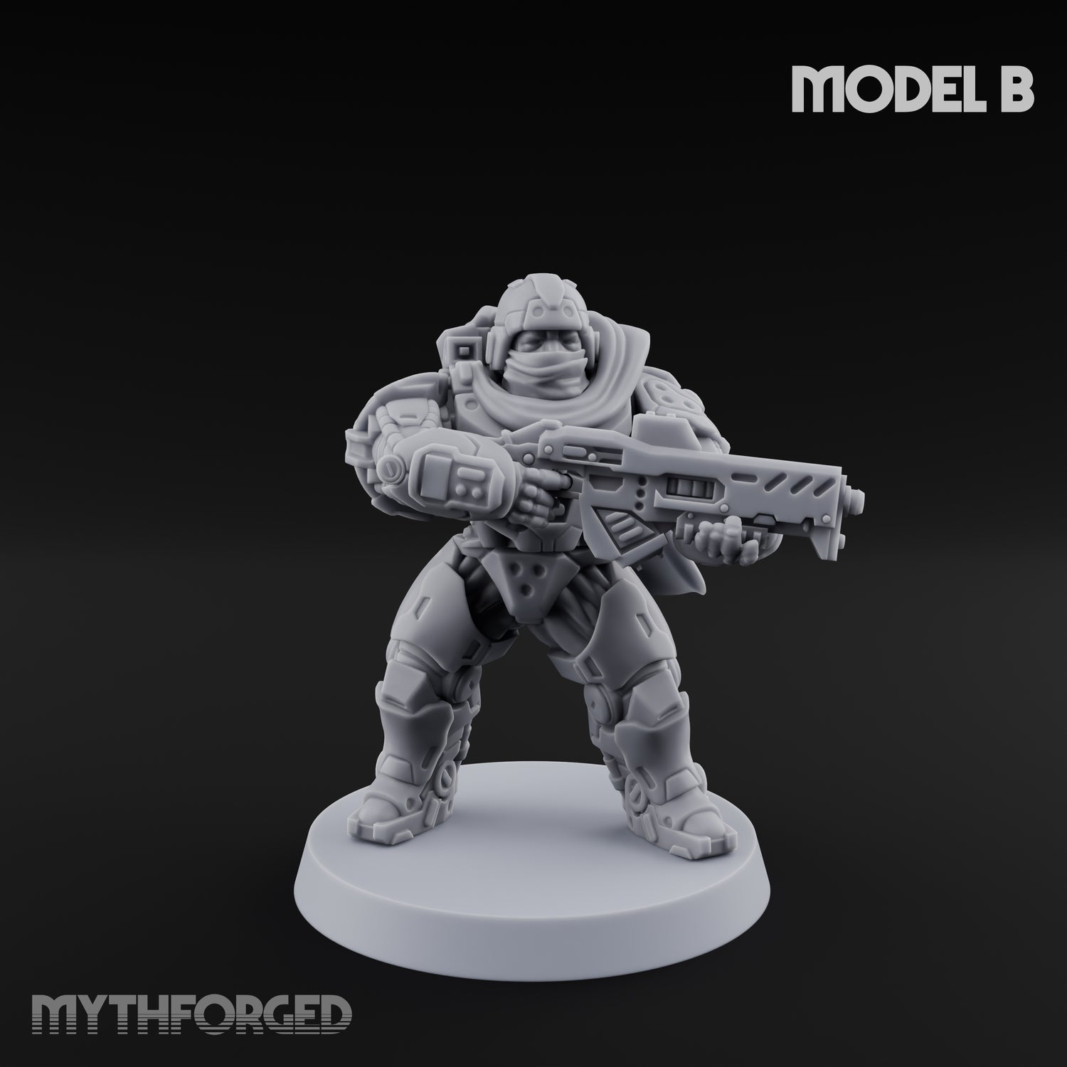 Heavy Armoured Desert Trooper B Miniature for Dungeons and Dragons, Pathfinder or other TTRPGs