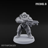 Heavy Armoured Desert Trooper B Miniature for Dungeons and Dragons, Pathfinder or other TTRPGs