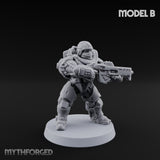 Heavy Armoured Desert Trooper B Miniature for Dungeons and Dragons, Pathfinder or other TTRPGs