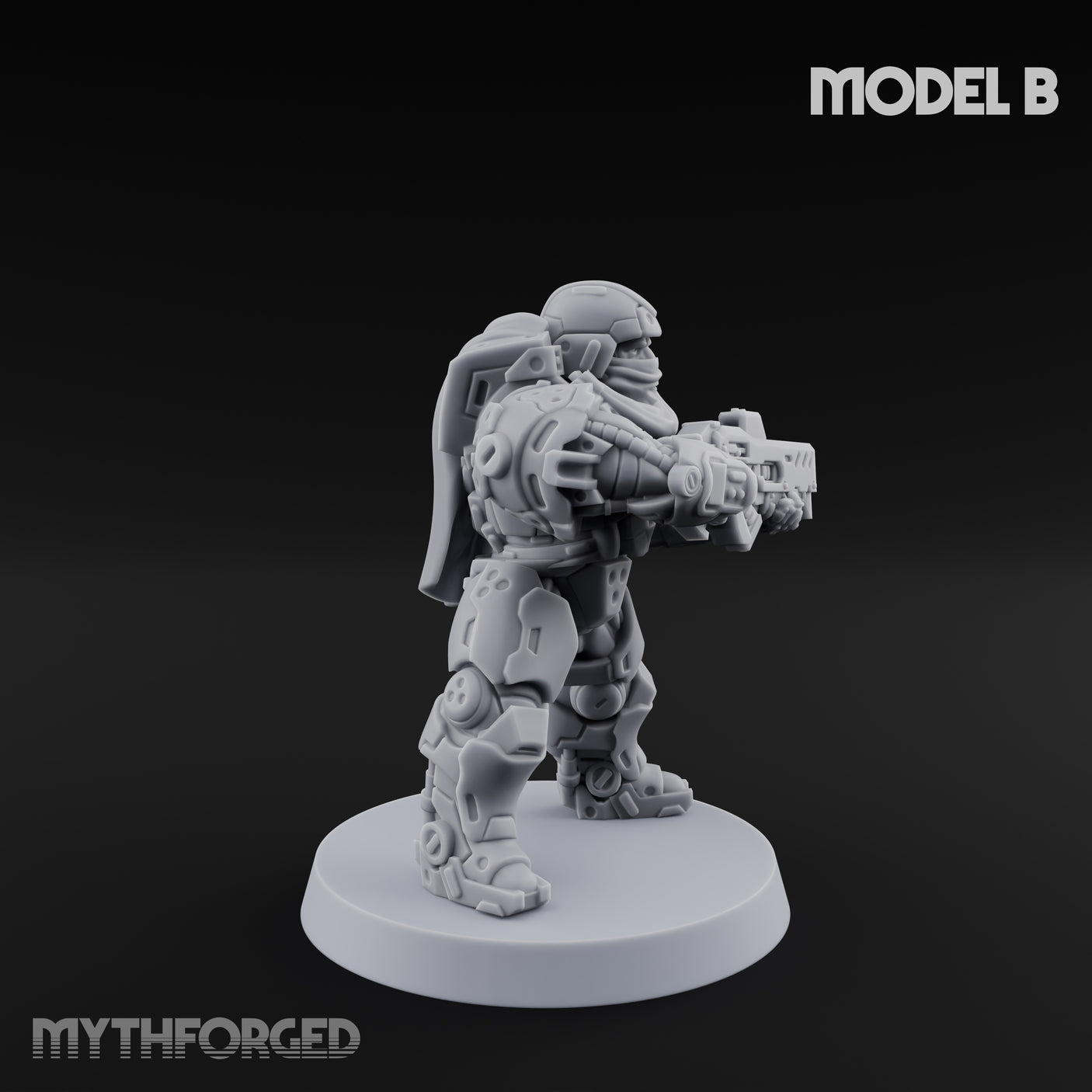 Heavy Armoured Desert Trooper B Miniature for Dungeons and Dragons, Pathfinder or other TTRPGs