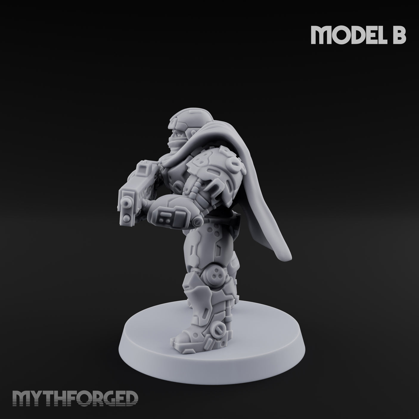 Heavy Armoured Desert Trooper B Miniature for Dungeons and Dragons, Pathfinder or other TTRPGs