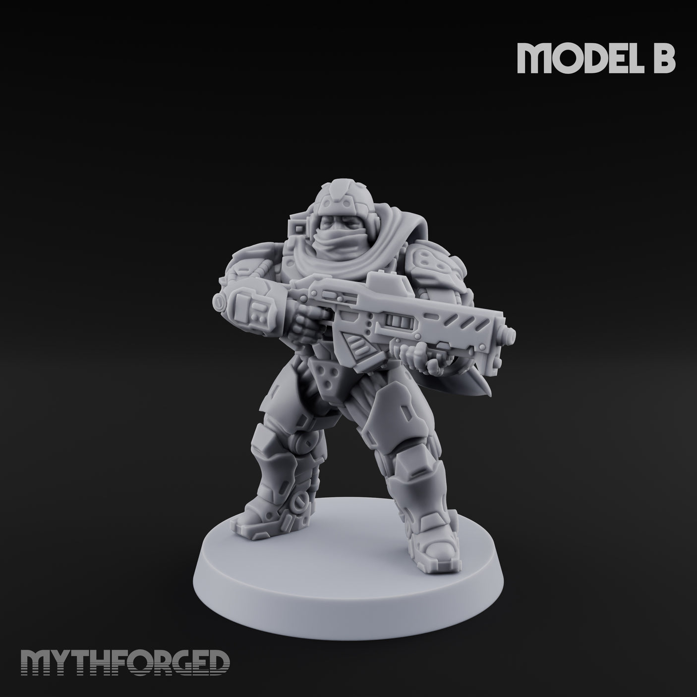 Heavy Armoured Desert Trooper B Miniature for Dungeons and Dragons, Pathfinder or other TTRPGs
