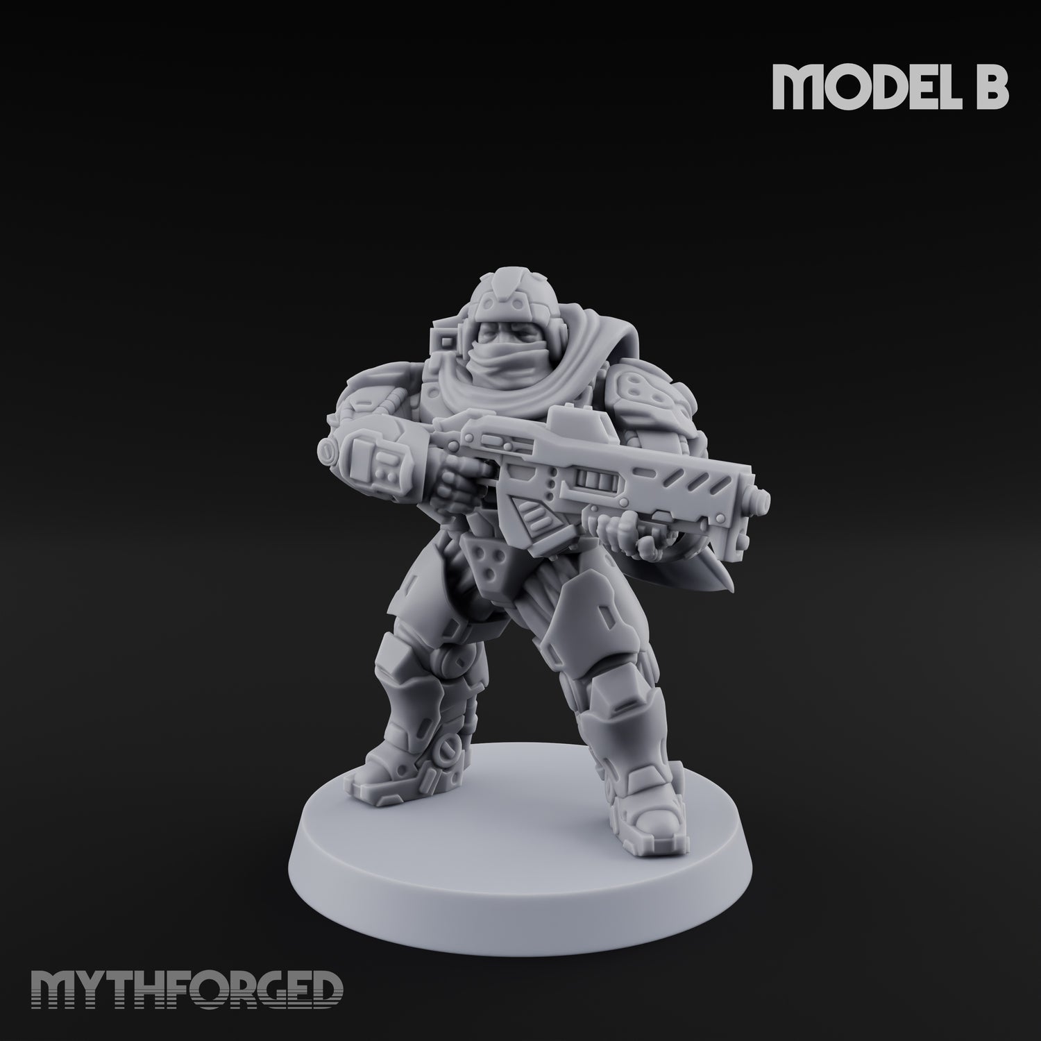 Heavy Armoured Desert Trooper B Miniature for Dungeons and Dragons, Pathfinder or other TTRPGs