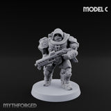 Heavy Armoured Desert Trooper C Miniature for Dungeons and Dragons, Pathfinder or other TTRPGs