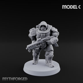 Heavy Armoured Desert Trooper C Miniature for Dungeons and Dragons, Pathfinder or other TTRPGs