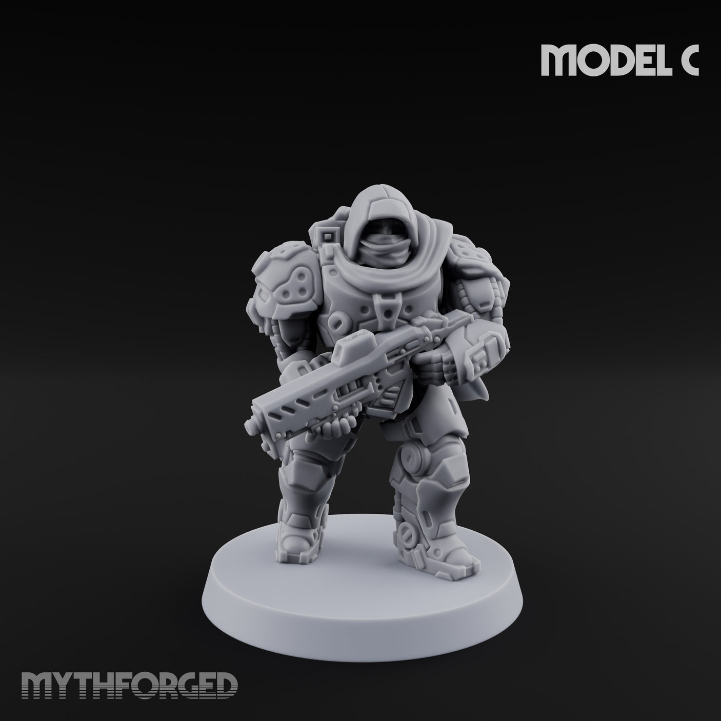 Heavy Armoured Desert Trooper C Miniature for Dungeons and Dragons, Pathfinder or other TTRPGs