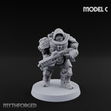 Heavy Armoured Desert Trooper C Miniature for Dungeons and Dragons, Pathfinder or other TTRPGs