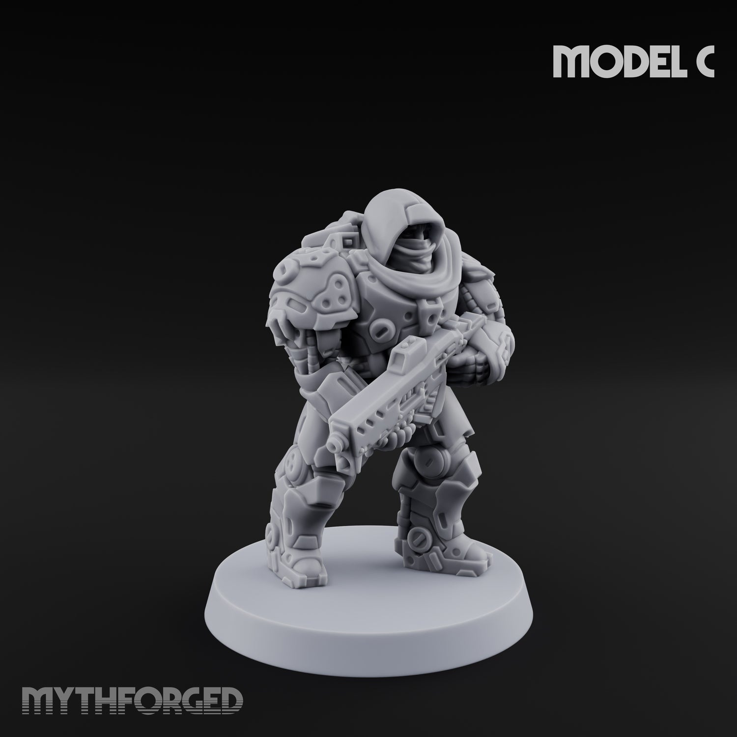 Heavy Armoured Desert Trooper C Miniature for Dungeons and Dragons, Pathfinder or other TTRPGs