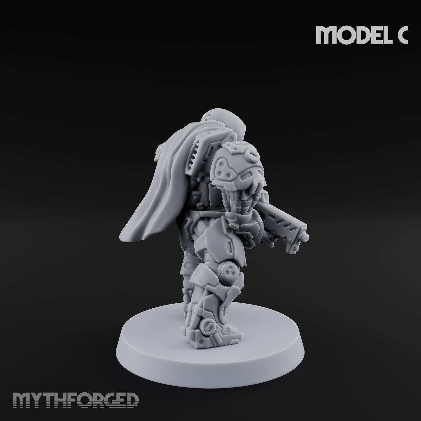 Heavy Armoured Desert Trooper C Miniature for Dungeons and Dragons, Pathfinder or other TTRPGs