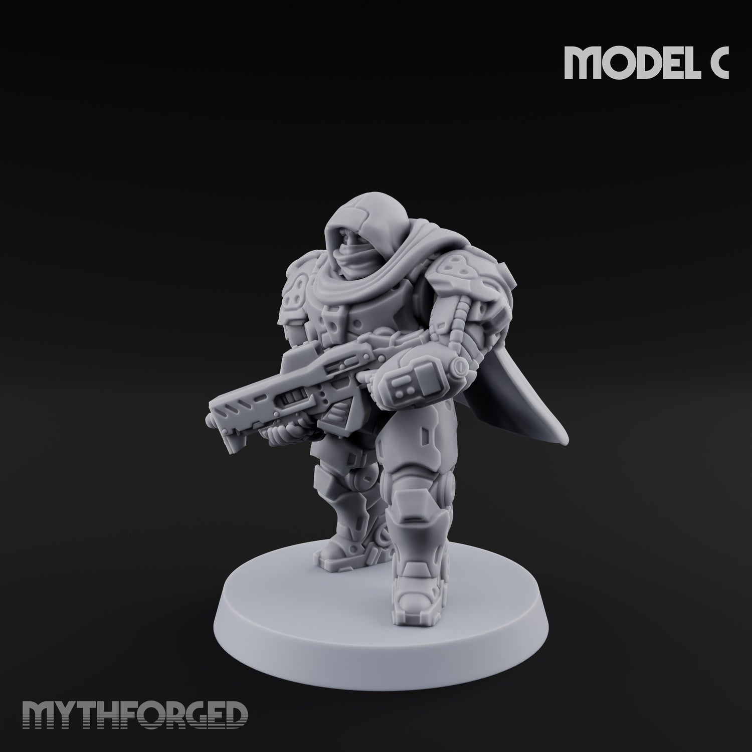 Heavy Armoured Desert Trooper C Miniature for Dungeons and Dragons, Pathfinder or other TTRPGs