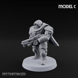 Heavy Armoured Desert Trooper C Miniature for Dungeons and Dragons, Pathfinder or other TTRPGs