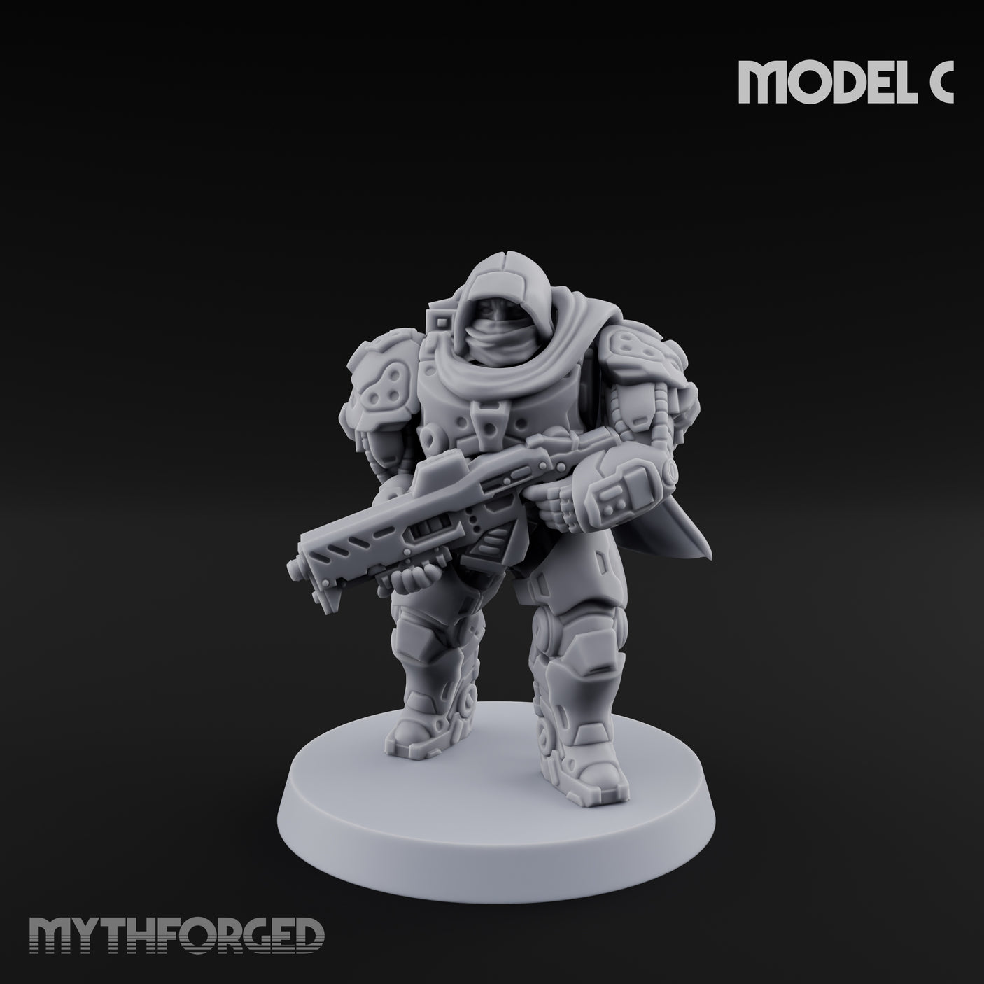 Heavy Armoured Desert Trooper C Miniature for Dungeons and Dragons, Pathfinder or other TTRPGs