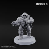 Heavy Armoured Desert Trooper D Miniature for Dungeons and Dragons, Pathfinder or other TTRPGs