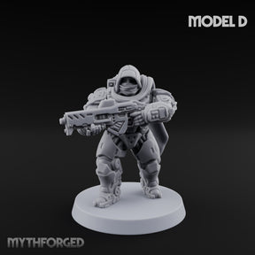 Heavy Armoured Desert Trooper D Miniature for Dungeons and Dragons, Pathfinder or other TTRPGs