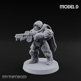 Heavy Armoured Desert Trooper D Miniature for Dungeons and Dragons, Pathfinder or other TTRPGs