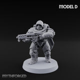 Heavy Armoured Desert Trooper D Miniature for Dungeons and Dragons, Pathfinder or other TTRPGs