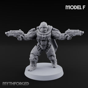 Heavy Armoured Desert Trooper F Miniature for Dungeons and Dragons, Pathfinder or other TTRPGs