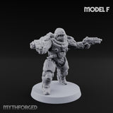 Heavy Armoured Desert Trooper F Miniature for Dungeons and Dragons, Pathfinder or other TTRPGs