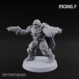 Heavy Armoured Desert Trooper F Miniature for Dungeons and Dragons, Pathfinder or other TTRPGs