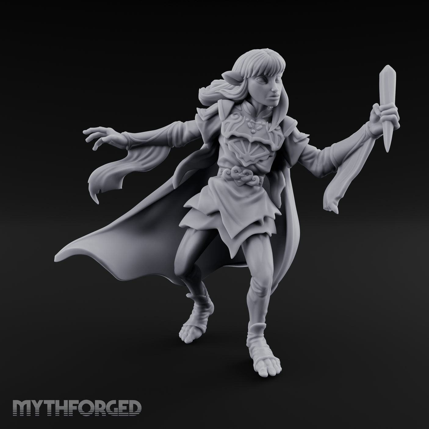 Dark Crystal Searching Elf Rogue Miniature for Dungeons and Dragons, Pathfinder or other TTRPGs