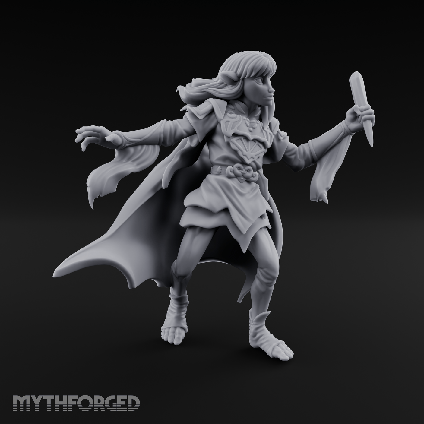Dark Crystal Searching Elf Rogue Miniature for Dungeons and Dragons, Pathfinder or other TTRPGs