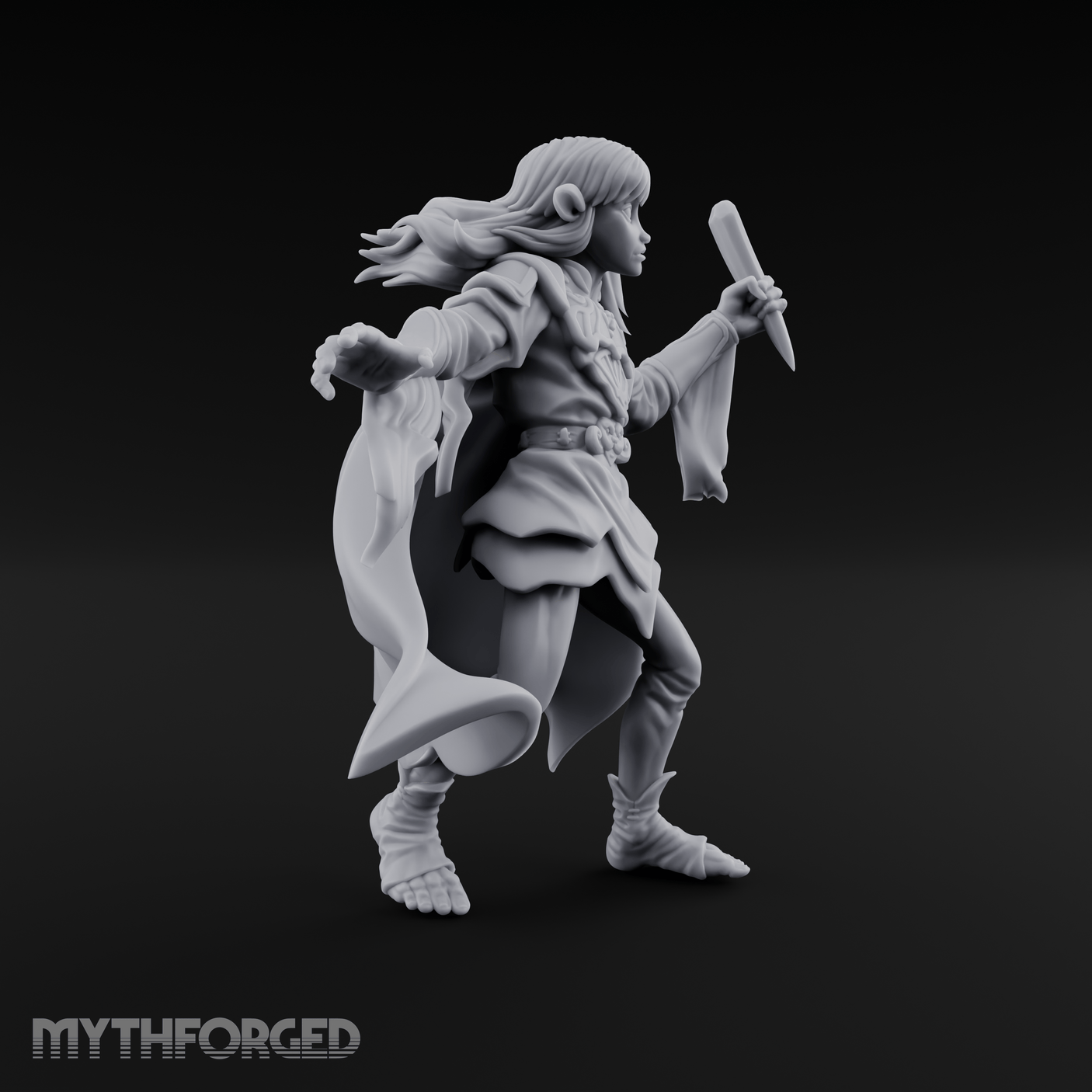 Dark Crystal Searching Elf Rogue Miniature for Dungeons and Dragons, Pathfinder or other TTRPGs