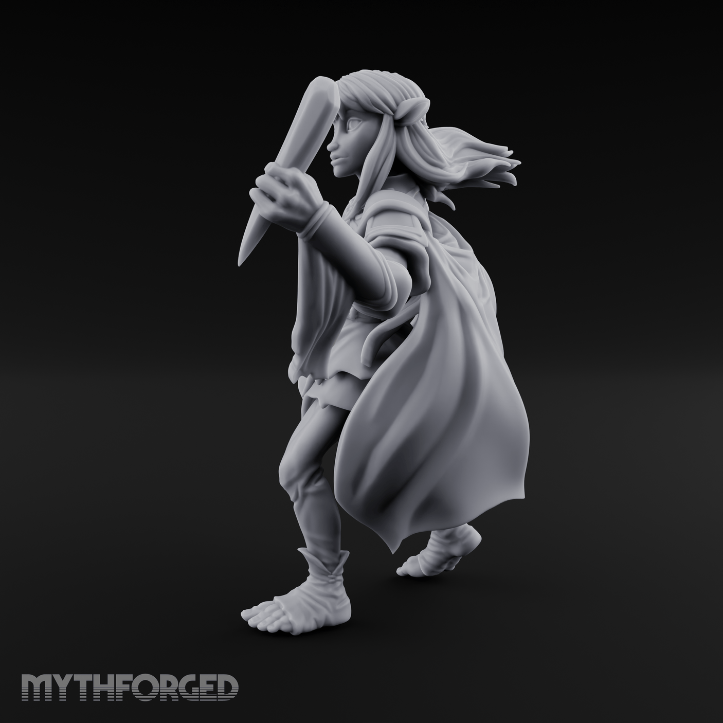 Dark Crystal Searching Elf Rogue Miniature for Dungeons and Dragons, Pathfinder or other TTRPGs