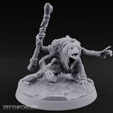 Wand Raised Cackling Goblin Sorcerer Miniature for Dungeons and Dragons, Pathfinder or other TTRPGs