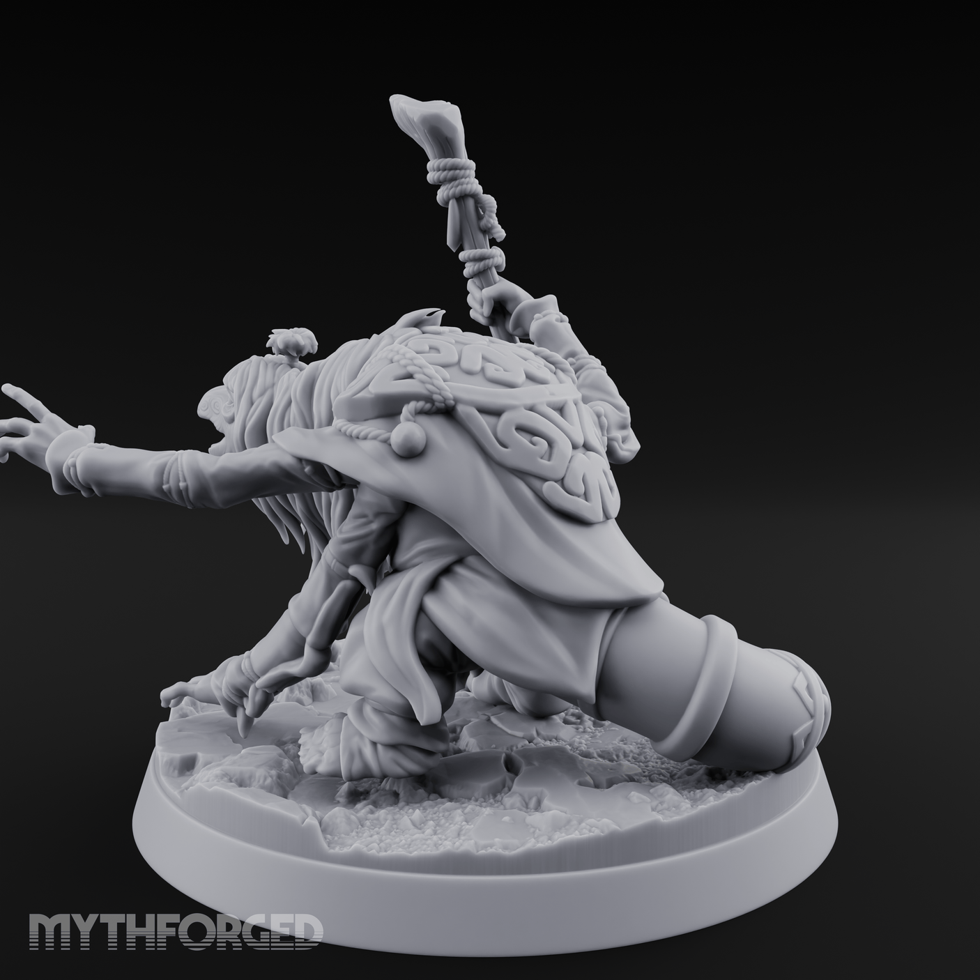 Wand Raised Cackling Goblin Sorcerer Miniature for Dungeons and Dragons, Pathfinder or other TTRPGs