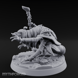 Wand Raised Cackling Goblin Sorcerer Miniature for Dungeons and Dragons, Pathfinder or other TTRPGs
