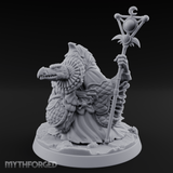 Scepter Held High Aarakocra Sorceress Miniature for Dungeons and Dragons, Pathfinder or other TTRPGs