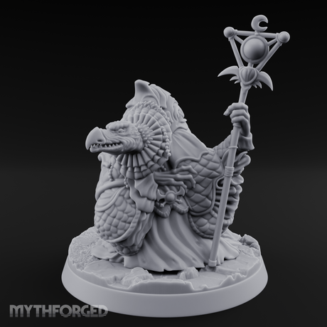 Scepter Held High Aarakocra Sorceress Miniature for Dungeons and Dragons, Pathfinder or other TTRPGs